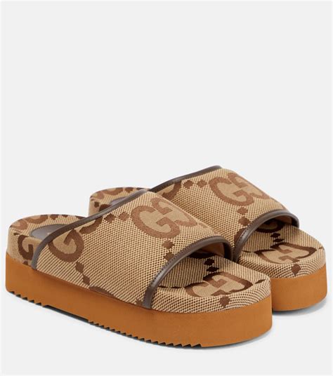 gucci jumbo gg platform slides|gucci platform slides price.